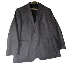 Oscar de la Renta Silk Wool Houndstooth Blazer Mens Size 44R Sport Coat 2 Button